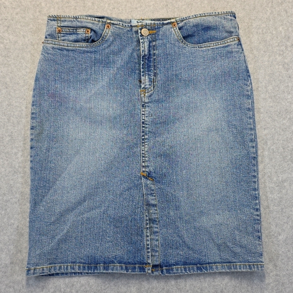 Old Navy stretch jeans skirt knee length size 6